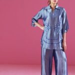 Blue Sheesha Silk Embroidered Outfit
