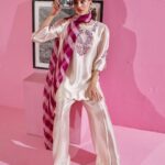 Elegant White Silk Suit with Dupatta