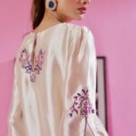 Embroidered Sheesha Silk 3-Piece Dress