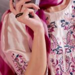 Samana Zainab White Sheesha Silk Suit